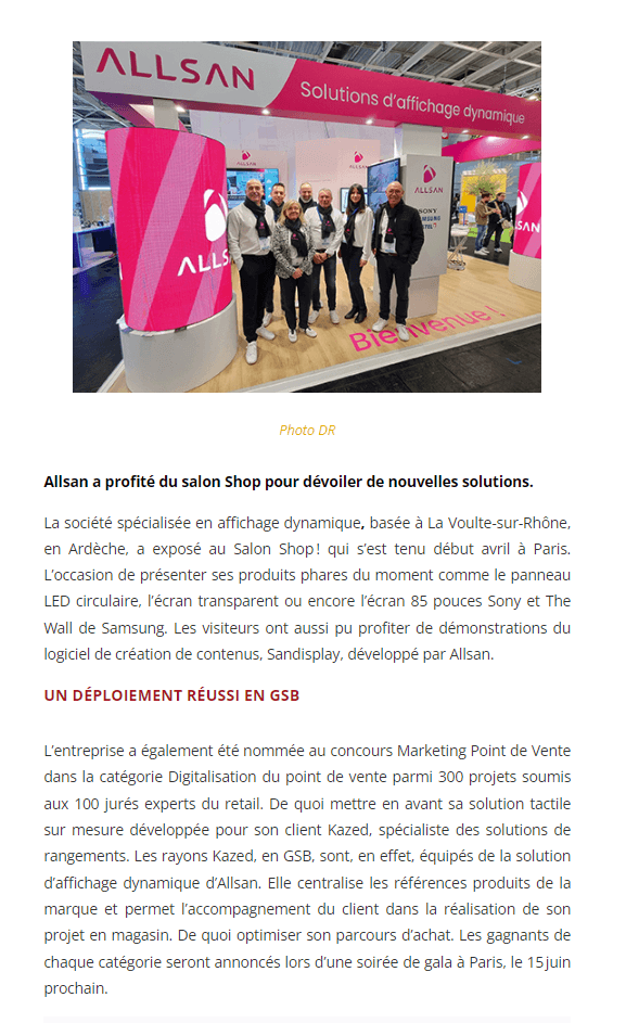 Article magasine Points de Vente - Salon SHOP!