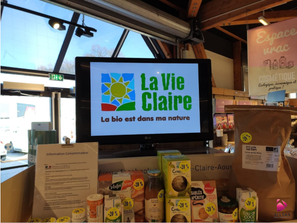 Solution affichage dynamique – La Vie Claire de Aouste-sur-Sye (26)